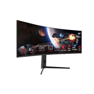 GAMEON Spectra Pro X Series 49" DQHD 120Hz MPRT 0.5ms HDMI 2.1 Fast VA Panel Curved Gaming Monitor 1500R 32:9 (Supports PS5) - Black